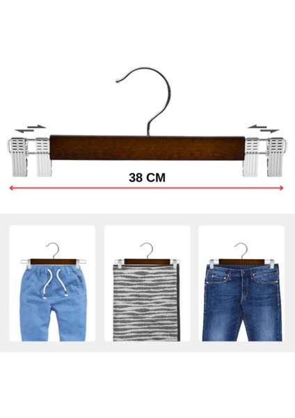 Delüks 50 Adet Ahşap Siyah-Beyaz-Ceviz Ahşap Mandallı Pantolon Askısı Etek Askısı Elbise Askısı fiyatları