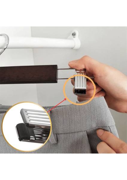 Delüks 50 Adet Ahşap Siyah-Beyaz-Ceviz Ahşap Mandallı Pantolon Askısı Etek Askısı Elbise Askısı fırsatları