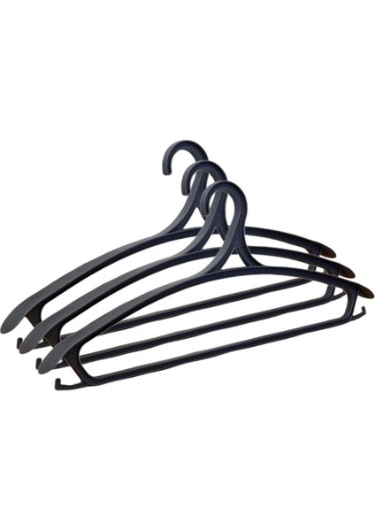 3 Adet Lüks Siyah Plastik Ceket Askısı Kıyafet Askısı Takım Elbise Askısı Etek Askısı fiyatları