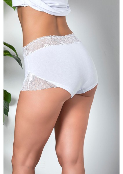 Dantel Detaylı Boxer Beyaz (MGP21783)