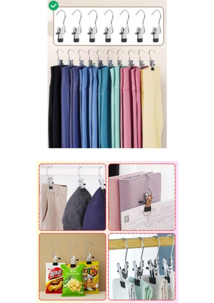 Ev ve Işyeri Için 50 Adet Paslanmaz Metal Mandallı Eşarp Askısı Şal Askısı Çok Amaçlı Askı fırsatları