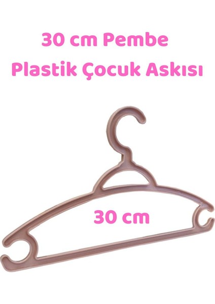 6 Adet Pembe Çocuk Plastik 30 cm Kıyafet Askısı Elbise Askısı fırsatları