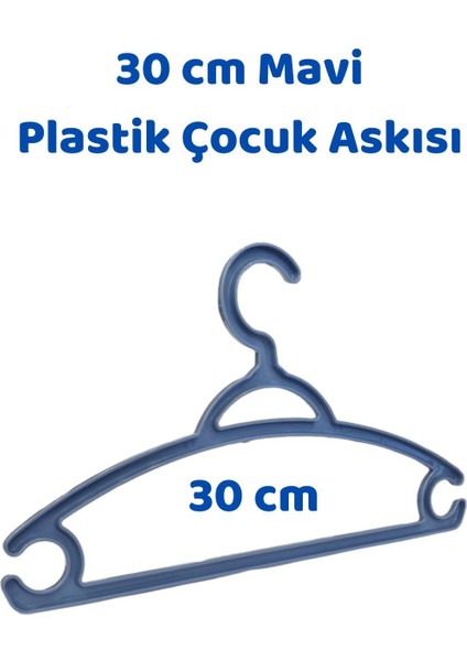 12 Adet Mavi Çocuk Plastik 30 cm Kıyafet Askısı Elbise Askısı fırsatları