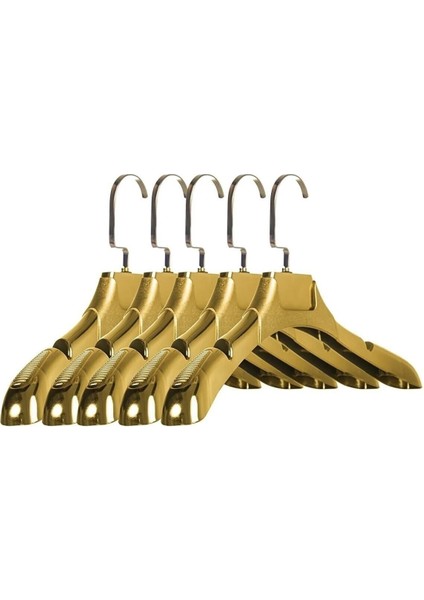 10 Adet Italyan Kanca Gold Kaplama Plastik Ceket Askısı Kıyafet Askısı indirimleri