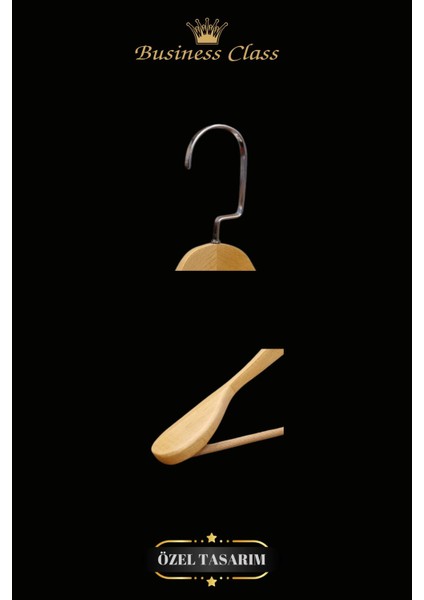 Business Class 15 Adet 48 cm Krom Italyan Kanca Masif Ahşap Elbise Palto Ceket Askısı indirimleri