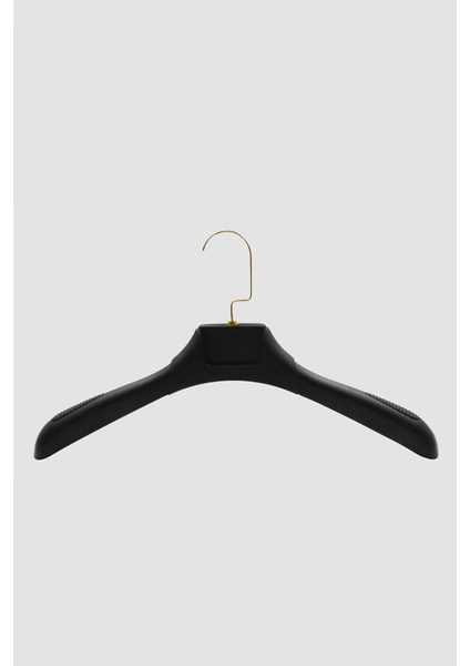 10 Adet Gold Kanca Siyah Abs Plastik Askı Ceket Elbise Askısı Kıyafet Askısı Genişlik:44 cm fiyatları