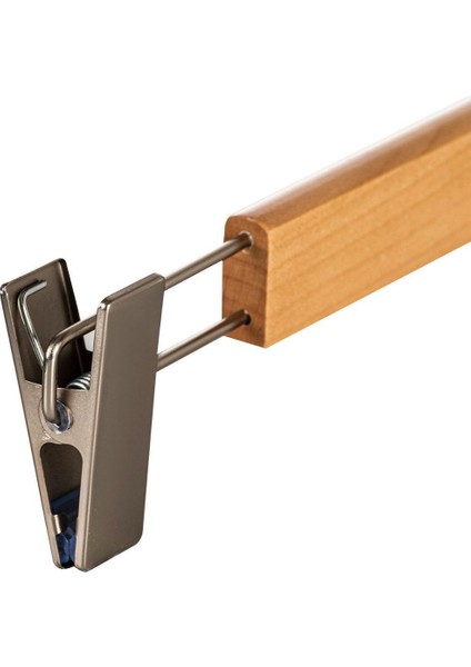 3 Adet Lamine Doğal Ahşap Mandallı Pantolon Askısı Etek Askısı fırsatları