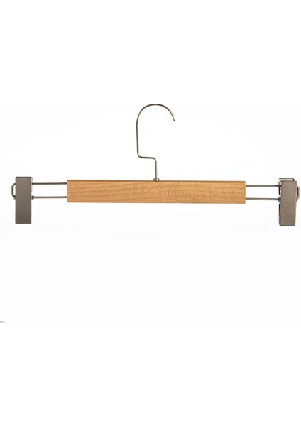 3 Adet Lamine Doğal Ahşap Mandallı Pantolon Askısı Etek Askısı indirimleri