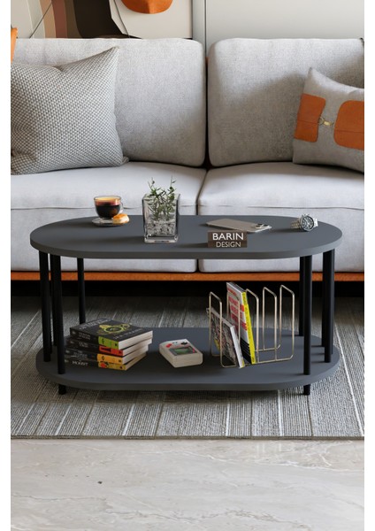 Modern Oval Orta Sehpa Çift Katlı Metal Ayaklı Salon, Ofis, Dekoratif Sehpa, Kahve Sehpası fiyatları