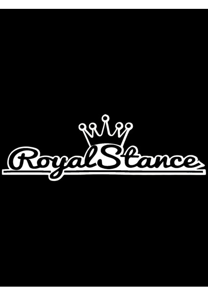 Royal Stance Yazılı Oto Sticker Siyah Beyaz 35X10 cm