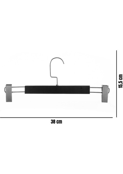 20 Adet Lamine Siyah Ahşap Mandallı Pantolon Askısı Etek Askısı modelleri