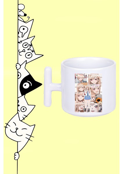 Karakter Marin Kitagawa My Dress Up Darling Anime Karakter Tasarım Baskılı Beyaz T Sap Kupa Bardak