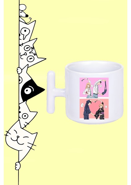 Anime Gojo Wakana Kitagawa Marin Karakter My Dress Up Darling Tasarım Baskılı Beyaz T Sap Kupa Bardak