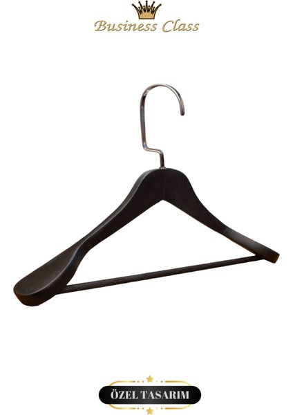Business Class 5 Adet 44 cm Italyan Kanca Masif Ahşap Takım Elbise Askısı Palto Askısı Ceket Askısı modelleri