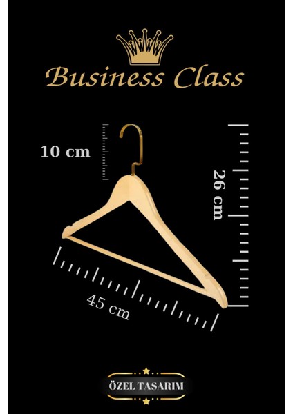 Business Class 45 cm Gold Italyan Kanca 10 Adet Ceket Askısı Buluz Askısı Elbise Askısı Ahşap Askı modelleri