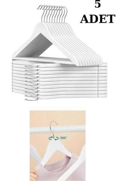 5 Adet Ahşap Ceket Askısı Gömlek Askısı Tişört Askısı Ahşap Askı Elbise Askısı