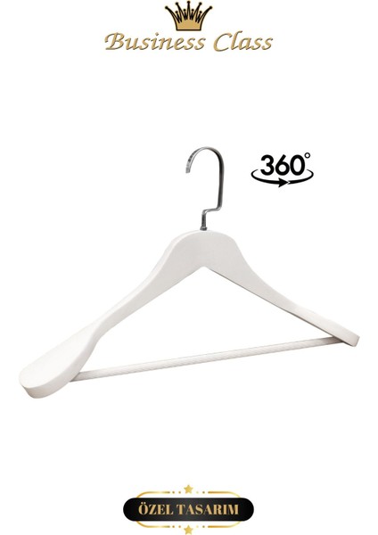 Business Class 3 Adet 44 cm Italyan Kanca Masif Ahşap Takım Elbise Askısı Palto Askısı Ceket Askısı fiyatları