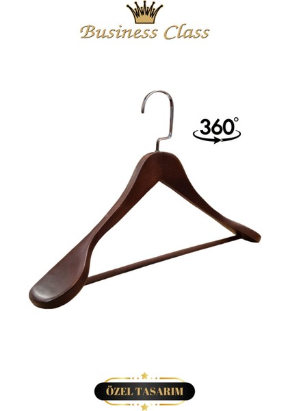 Business Class 10 Adet 44 cm Italyan Kanca Masif Ahşap Takım Elbise Askısı Palto Askısı Ceket Askısı fiyatları