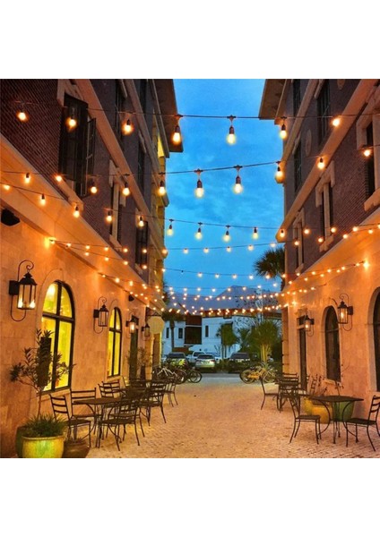 Güneş Enerjili Solar 5 Adet S14 LED Ampullü 5 Metre LED Işık Seti