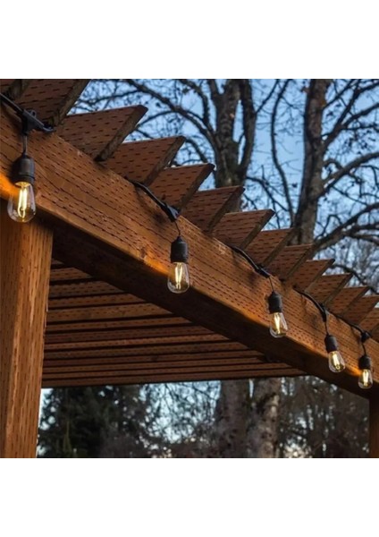 Güneş Enerjili Solar 5 Adet S14 LED Ampullü 5 Metre LED Işık Seti