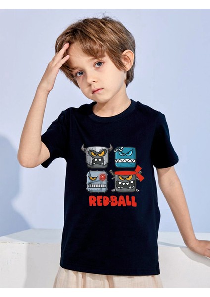 Red Ball Baskılı Trend Çocuk T-Shirt