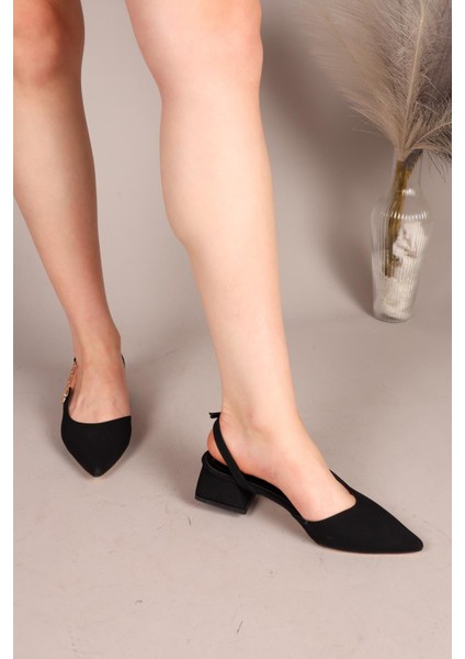 Hector Gold Yan Tokalı Mat Saten Ayakkabı Siyah fırsatları