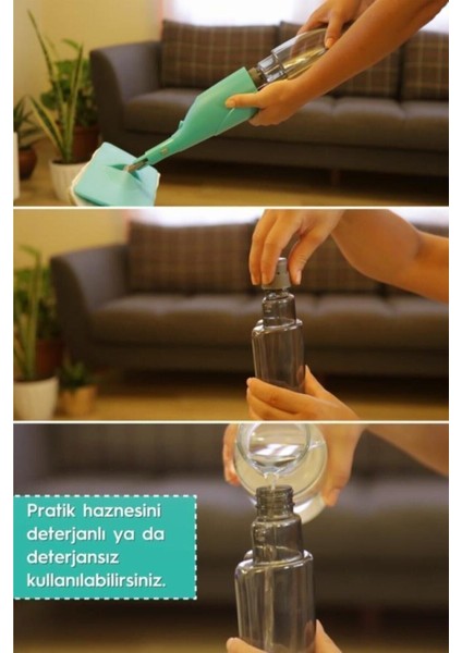 Shıny Sprey Mop Renkli 2 Li 2 Yedek Mop ( Very Peri-Somon) Mop Paspas Temizlik Seti