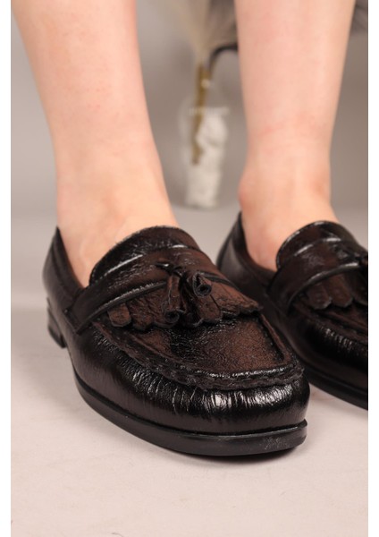 Twango Püsküllü Loafer Siyah