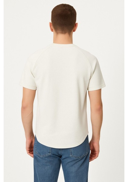 Erkek Reglan Oval Kesim Pamuk Yumuşak Dokulu Bisiklet Yaka T-Shirt