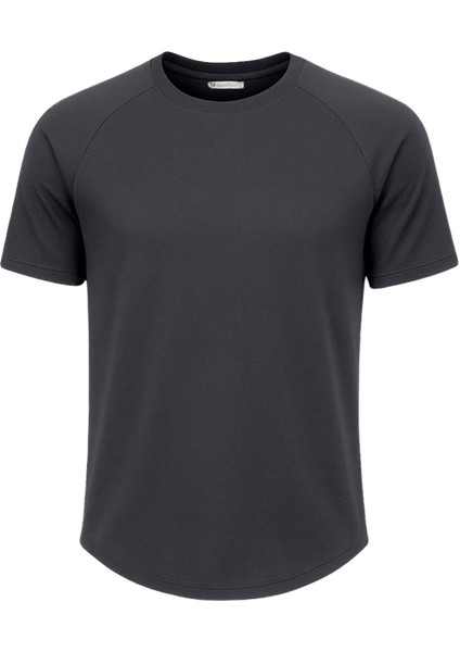 Erkek Reglan Oval Kesim Pamuk Yumuşak Dokulu Bisiklet Yaka T-Shirt