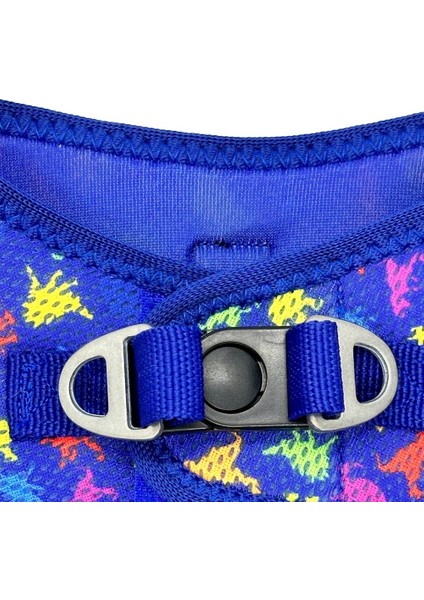 Air-Mesh Reflektörlü Köpek - Kedi Göğüs Tasması Mavi Dino Desenli fiyatları