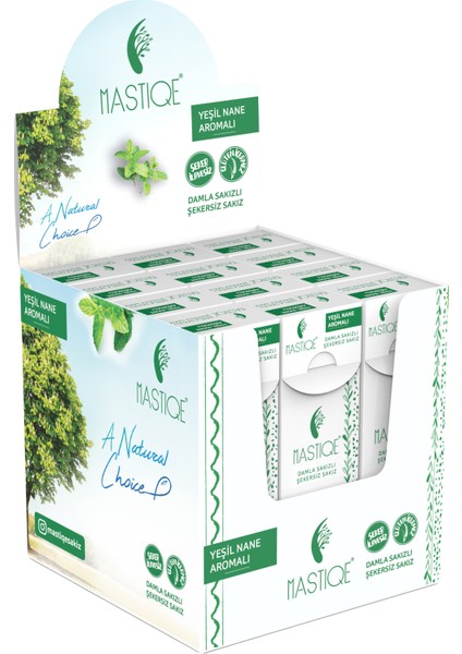 Yeşil Nane Aromalı Damla Sakızlı Şekersiz Sakız 20 gr x 12 Adet
