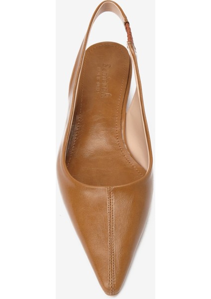 Taba Cilt Sivri Burun Kadın Topuklu Ayakkabı fiyatları