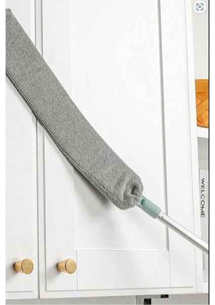 Pratik Mikrofiber Başlıklı Girintili Yüzey Dip Köşe Raf Temizleme Sihirli Toz Alma Fırçası