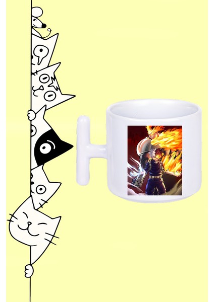 Endeavor Vs Shoto Todoroki Karakter My Hero Tasarım Baskılı Beyaz T Sap Kupa Bardak