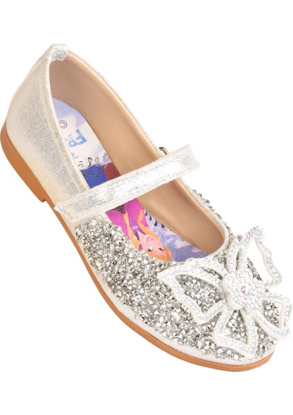 Kız Çoçuk Taşlı Kelebek Detaylı Elsa Figürlü Babet Ayakkabı fiyatları