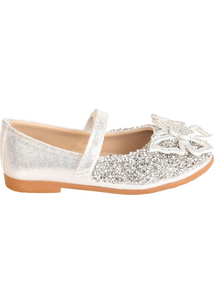 Kız Çoçuk Taşlı Kelebek Detaylı Elsa Figürlü Babet Ayakkabı modelleri