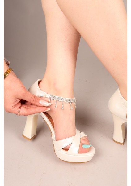 HONEY Taş Halhallı Platform Topuklu Ayakkabı SEDEF modelleri