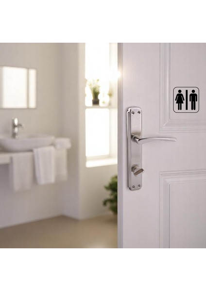 Wc Banyo Kapı Kolu Nikel Inox Aynalı Sağa Sola Uygun Kilitlenebilir Iç Dış Tuvalet Kapısı 2 Takım