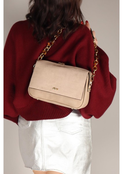 Kemik Halkalı Çanta Bej