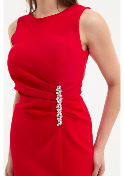 Kadın Kırmızı Otrişli Söz Nişan Nikah Abiye Elbise fırsatları