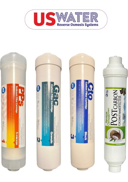 Lg Su Arıtma Cihazı ve Tüm Kapalı Kasa Cihazlara Uyumlu 4'lü Filtre Seti