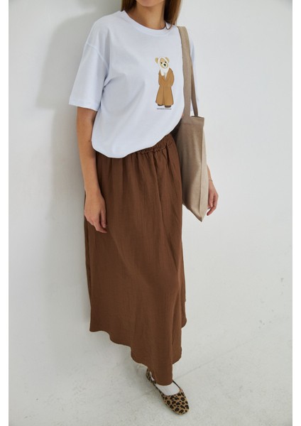 Kadın Special Edition Ayıcık Baskılı Beyaz Tişört modelleri