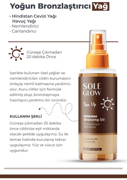 Intense Bronzing Oil 150ML | Yoğun Bronzlaştırıcı Yağ | Nemlendirici & Canlandırıcı