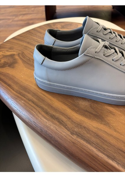 4253 Füme Mat Hakiki Deri Erkek Spor Ayakkabı - Erkek Sneakers modelleri