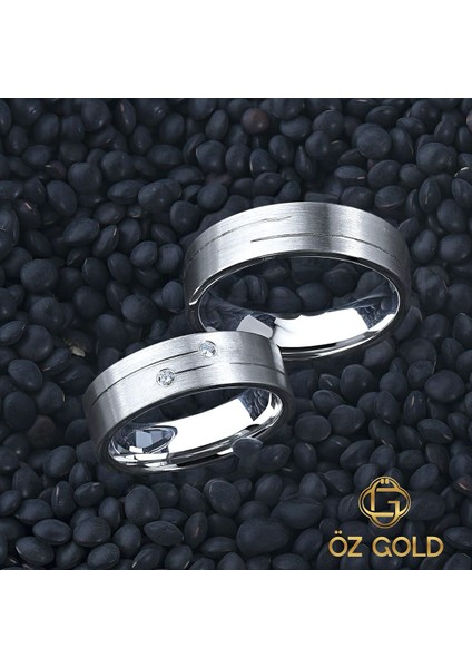 Erkek 925 Ayar 6mm Rodyum Kaplamalı Gümüş Alyans