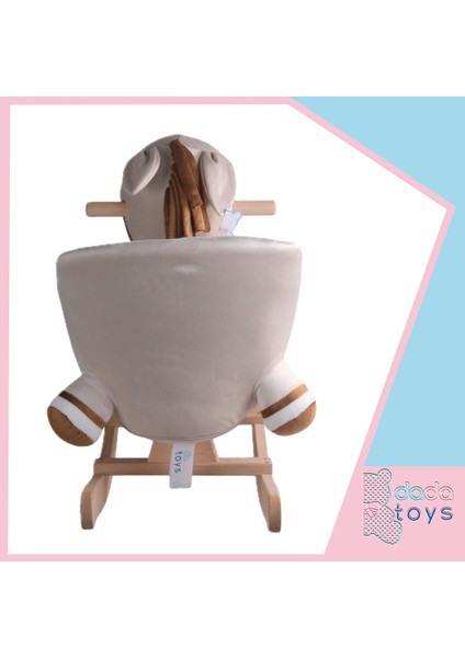 Sallanan Doldurulmuş At Peluş Rocker 60 cm Bej-Beyaz Yktsn