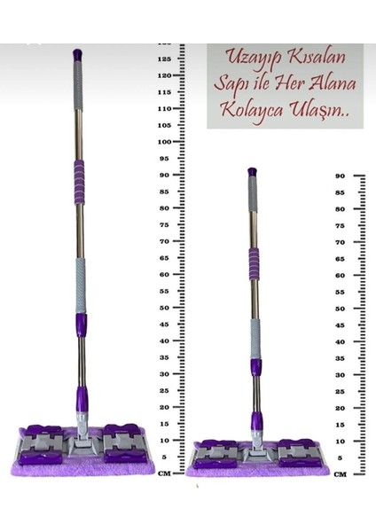 Istediğin Bezi Tak Kullan Teleskopik Saplı 1 Yedek Bezli Mop Sihirli Mop fiyatları