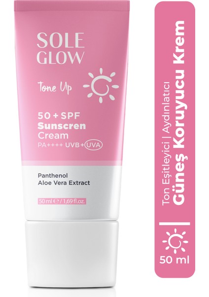 Pink Sun Cream 50+ SPF 50ML | Ton Eşitleyici & Yüz Güneş Kremi
