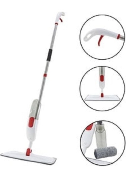 Su Püskürtmeli Sprey Mop Paspas 1+2 Mikrofiber Bez